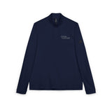 Embroidered Quarter-Zip Pullover — Navy Athletic Zip Sweatshirt