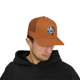 OPK Piranha Embroidered Snapback Trucker Cap - Stylish Outdoor Wear for All Seasons