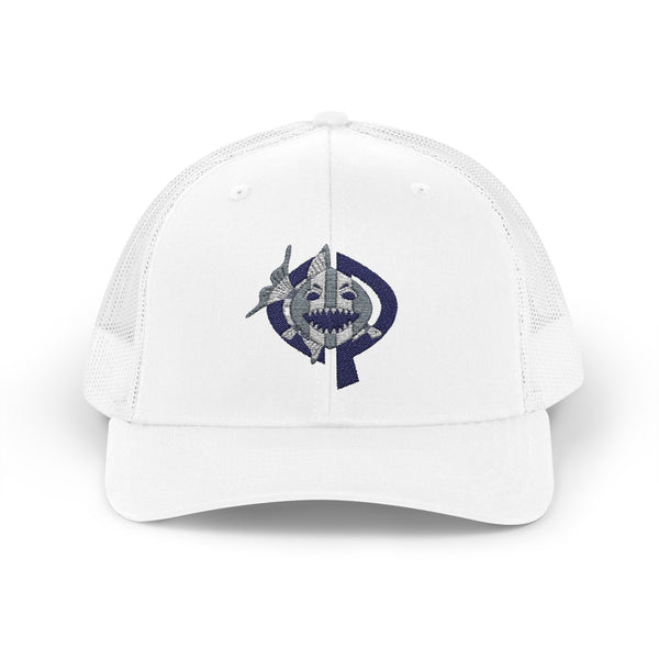 OPK Piranha Embroidered Snapback Trucker Cap - Stylish Outdoor Wear for All Seasons