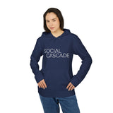 Social Cascade Hoodie — Minimal Logo Navy Fleece Hoodie