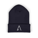 Embroidered Minimalist 'A' Cuffed Beanie — Classic Knit Winter Hat