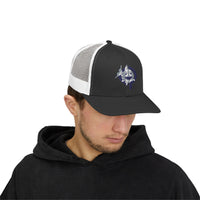 OPK Piranha Embroidered Snapback Trucker Cap - Stylish Outdoor Wear for All Seasons