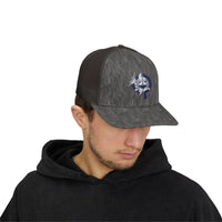 OPK Piranha Embroidered Snapback Trucker Cap - Stylish Outdoor Wear for All Seasons