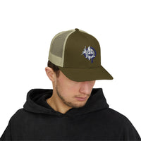 OPK Piranha Embroidered Snapback Trucker Cap - Stylish Outdoor Wear for All Seasons