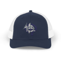 OPK Piranha Embroidered Snapback Trucker Cap - Stylish Outdoor Wear for All Seasons