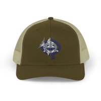 OPK Piranha Embroidered Snapback Trucker Cap - Stylish Outdoor Wear for All Seasons