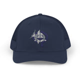 OPK Piranha Embroidered Snapback Trucker Cap - Stylish Outdoor Wear for All Seasons