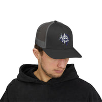 OPK Piranha Embroidered Snapback Trucker Cap - Stylish Outdoor Wear for All Seasons