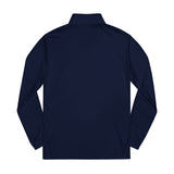 Embroidered Quarter-Zip Pullover — Navy Athletic Zip Sweatshirt