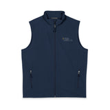 Men's Navy Soft Shell Vest — Embroidered Floral Accent