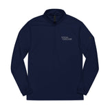 Embroidered Quarter-Zip Pullover — Navy Athletic Zip Sweatshirt