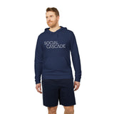 Social Cascade Hoodie — Minimal Logo Navy Fleece Hoodie