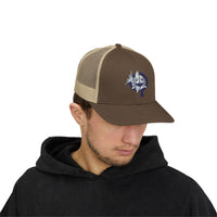 OPK Piranha Embroidered Snapback Trucker Cap - Stylish Outdoor Wear for All Seasons