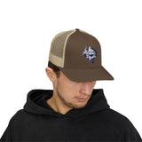 OPK Piranha Embroidered Snapback Trucker Cap - Stylish Outdoor Wear for All Seasons