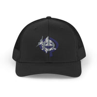 OPK Piranha Embroidered Snapback Trucker Cap - Stylish Outdoor Wear for All Seasons