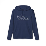 Social Cascade Hoodie — Minimal Logo Navy Fleece Hoodie