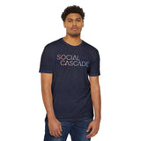 Social Cascade Gradient T-Shirt — Minimalist Logo Tee