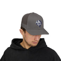 OPK Piranha Embroidered Snapback Trucker Cap - Stylish Outdoor Wear for All Seasons