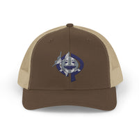 OPK Piranha Embroidered Snapback Trucker Cap - Stylish Outdoor Wear for All Seasons