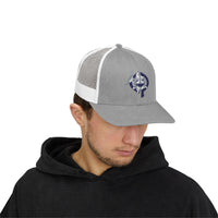OPK Piranha Embroidered Snapback Trucker Cap - Stylish Outdoor Wear for All Seasons