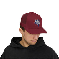 OPK Piranha Embroidered Snapback Trucker Cap - Stylish Outdoor Wear for All Seasons