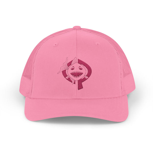 OPK Piranha Neon Fin Snapback Trucker Cap - Fun Summer Hat for Beach Lovers