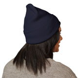 Embroidered Minimalist 'A' Cuffed Beanie — Classic Knit Winter Hat