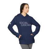 Social Cascade Hoodie — Minimal Logo Navy Fleece Hoodie