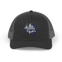 OPK Piranha Embroidered Snapback Trucker Cap - Stylish Outdoor Wear for All Seasons