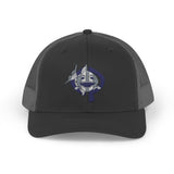 OPK Piranha Embroidered Snapback Trucker Cap - Stylish Outdoor Wear for All Seasons