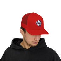OPK Piranha Embroidered Snapback Trucker Cap - Stylish Outdoor Wear for All Seasons